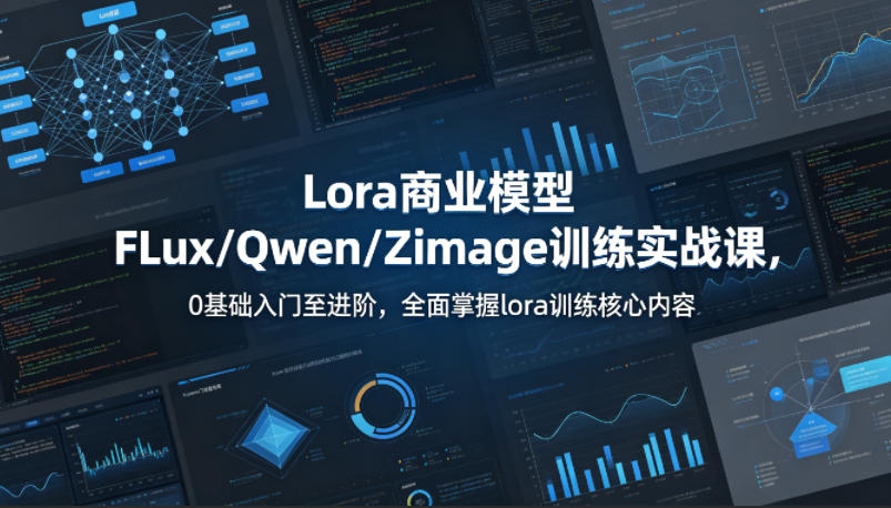 系统性学习Lora商业模型FLux／Qwen／Zimage训练实战课，0基础入门至进阶，全面掌握lora训练核心内容-亿起创业网-副业兼职月入过万-自媒体、引流推广、网赚项目、短视频、技术教程等创业项目资源