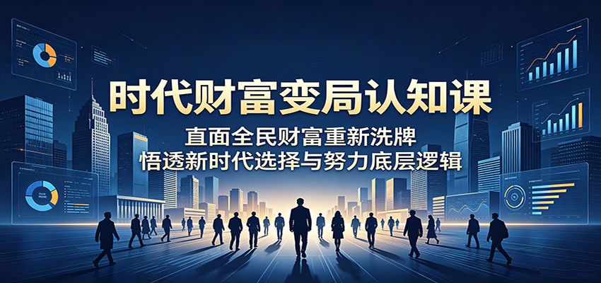 时代财富变局认知课：直面全民财富重新洗牌，悟透新时代选择与努力底层逻辑-亿起创业网-副业兼职月入过万-自媒体、引流推广、网赚项目、短视频、技术教程等创业项目资源