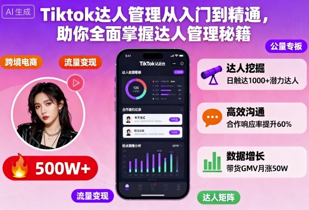 Tiktok达人管理从入门到精通，助你全面掌握达人管理秘籍-亿佰盟网
