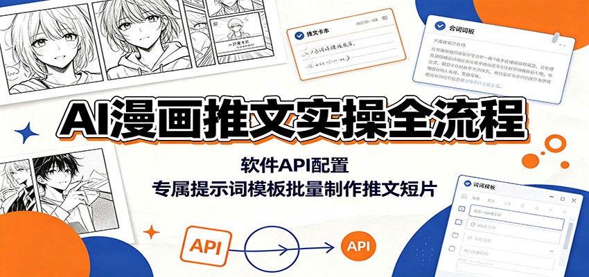 AI漫画推文实操全流程：软件API配置，专属提示词模板批量制作推文短片-亿起创业网-副业兼职月入过万-自媒体、引流推广、网赚项目、短视频、技术教程等创业项目资源