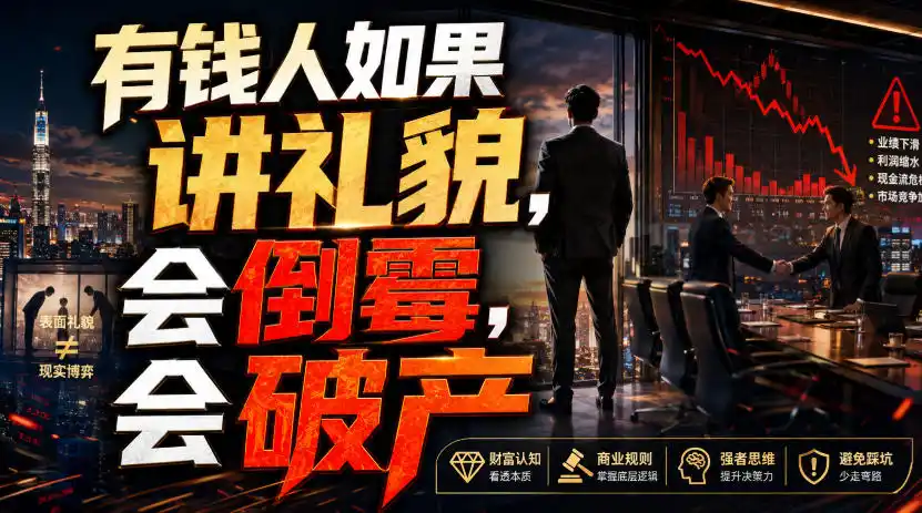 付费文章：有钱人如果讲礼貌，会倒霉，会破产-亿起创业网-副业兼职月入过万-自媒体、引流推广、网赚项目、短视频、技术教程等创业项目资源