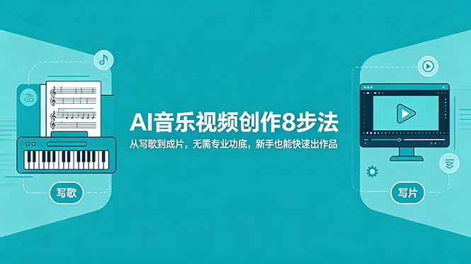 AI音乐视频创作8步法：从写歌到成片，无需专业功底，新手也能快速出作品-亿起创业网-副业兼职月入过万-自媒体、引流推广、网赚项目、短视频、技术教程等创业项目资源