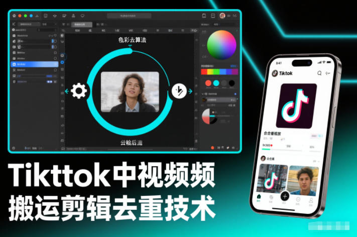 Tiktok中视频纯搬运剪辑去重技术，外来技术，自行测试-亿佰盟网