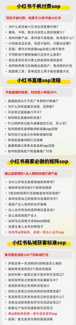 小红书高利润AI经营课2026年7.18-20：起号+爆文+付费+达人+私域，利用AI与SOP实现团队人效翻倍增长
