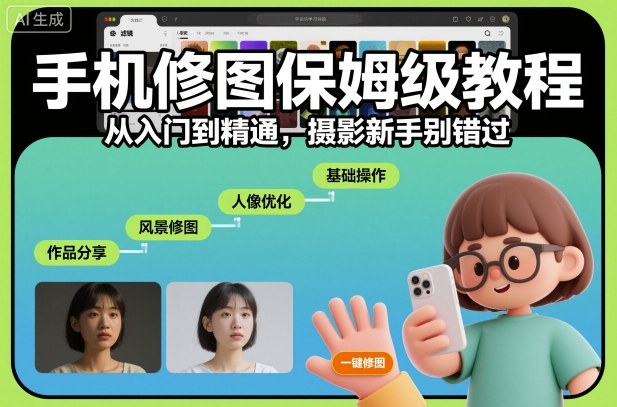 手机修图保姆级教程，从入门到精通，摄影新手别错过-亿佰盟网