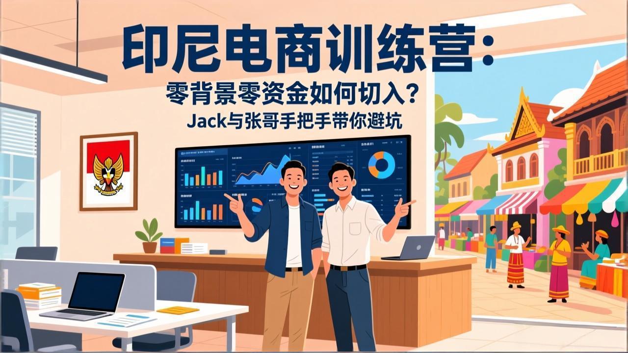 印尼电商训练营：零背景零资金如何切入？Jack与张哥手把手带你避坑-亿佰盟网