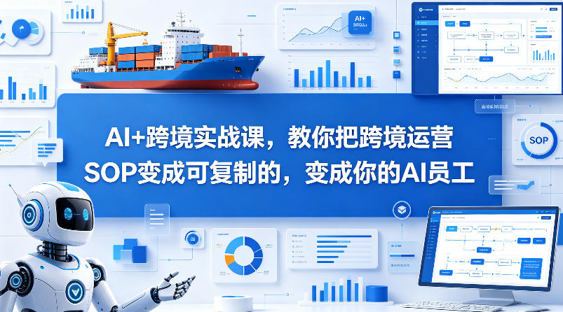AI+跨境实战课，教你把跨境运营S0变成可复制的，变成你的AI员工-亿起创业网-副业兼职月入过万-自媒体、引流推广、网赚项目、短视频、技术教程等创业项目资源