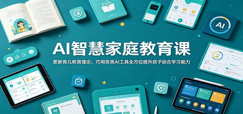 AI智慧家庭教育课：更新育儿教育理念，巧用各类AI工具全方位提升孩子综合学习能力-亿起创业网-副业兼职月入过万-自媒体、引流推广、网赚项目、短视频、技术教程等创业项目资源