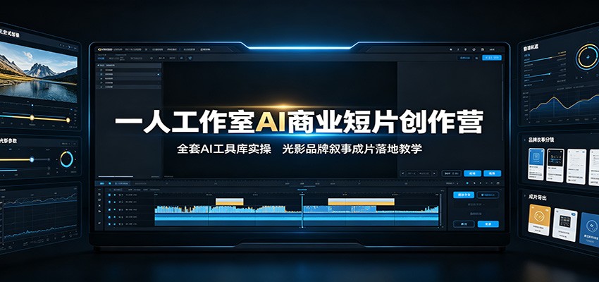 一人工作室AI商业短片创作营：全套AI工具库实操，光影品牌叙事成片落地教学-亿起创业网-副业兼职月入过万-自媒体、引流推广、网赚项目、短视频、技术教程等创业项目资源
