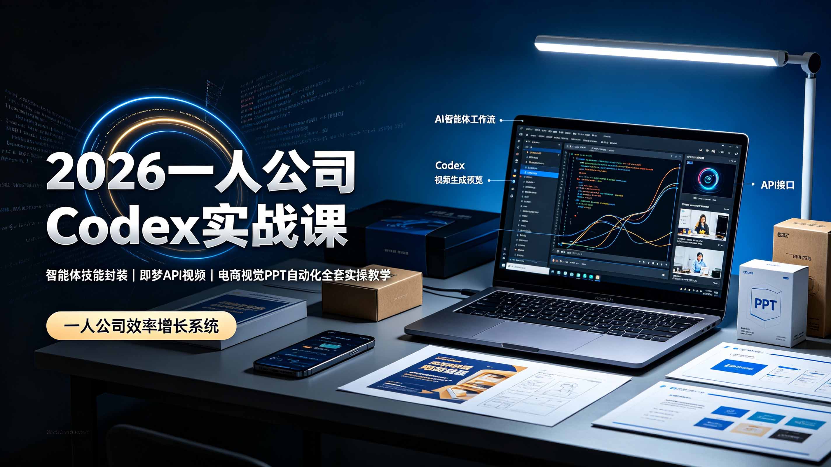 2026一人公司Codex实战课◆智能体技能封装|即梦API视频|电商视觉PPT自动化全套实操教学-亿起创业网-副业兼职月入过万-自媒体、引流推广、网赚项目、短视频、技术教程等创业项目资源