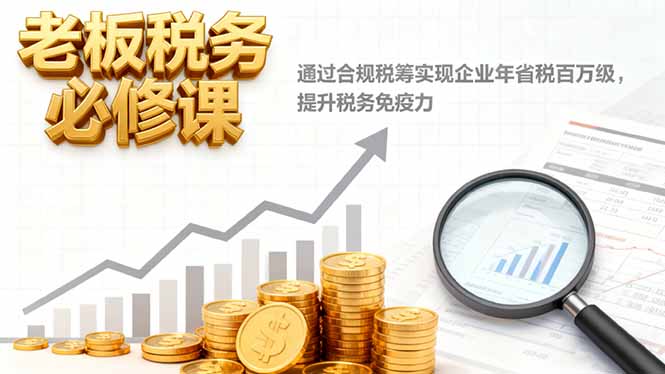 老板税务必修课，通过合规税筹实现企业年省税百万级，提升税务免疫力-亿佰盟网