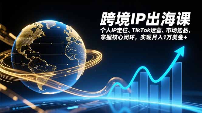 跨境IP出海课，个人IP定位、TikTok运营、市场选品，掌握核心闭环，实现月入1万美金+-亿佰盟网