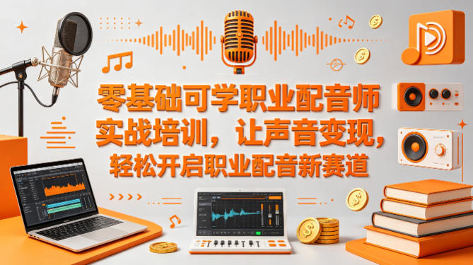 零基础可学职业配音师实战培训，让声音变现，轻松开启职业配音新赛道-亿起创业网-副业兼职月入过万-自媒体、引流推广、网赚项目、短视频、技术教程等创业项目资源