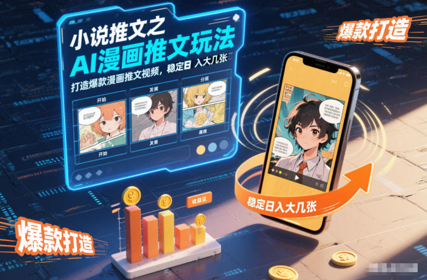 小说推文之AI漫画推文玩法，打造爆款漫画推文视频，稳定日入大几张-亿佰盟网
