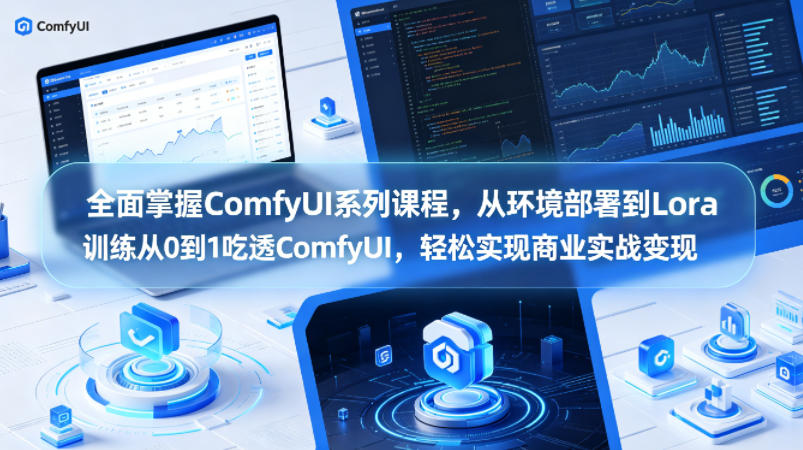 全面掌握ComfyUI系列课程，从环境部署到Lora训练从0到1吃透ComfyUI，轻松实现商业实战变现-亿起创业网-副业兼职月入过万-自媒体、引流推广、网赚项目、短视频、技术教程等创业项目资源