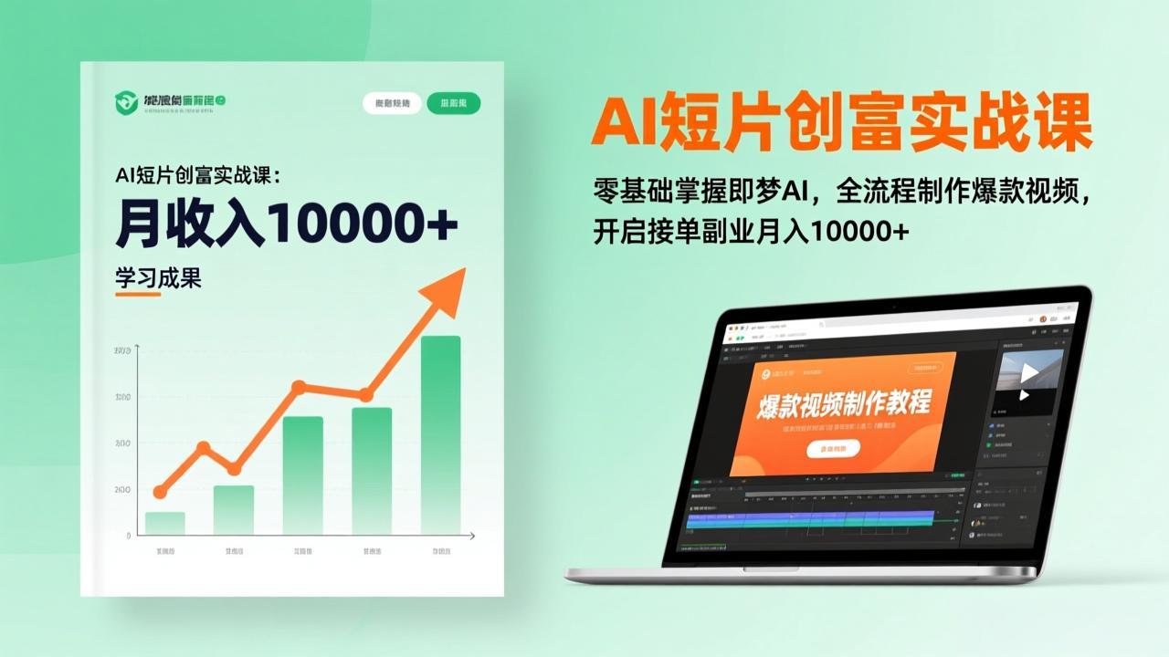 AI短片创富实战课：零基础掌握即梦AI，全流程制作爆款视频，开启接单副业月入10000+(更新-亿佰盟网