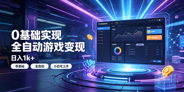 0基础实现全自动游戏变现，日入1k+，小白直接上手搞钱！【揭秘】-亿起创业网-副业兼职月入过万-自媒体、引流推广、网赚项目、短视频、技术教程等创业项目资源