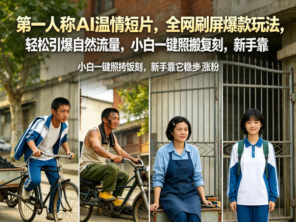 第一人称AI温情短片，全网刷屏爆款玩法，轻松引爆自然流量，小白一键照搬复刻，新手靠它稳步涨粉-亿起创业网-副业兼职月入过万-自媒体、引流推广、网赚项目、短视频、技术教程等创业项目资源