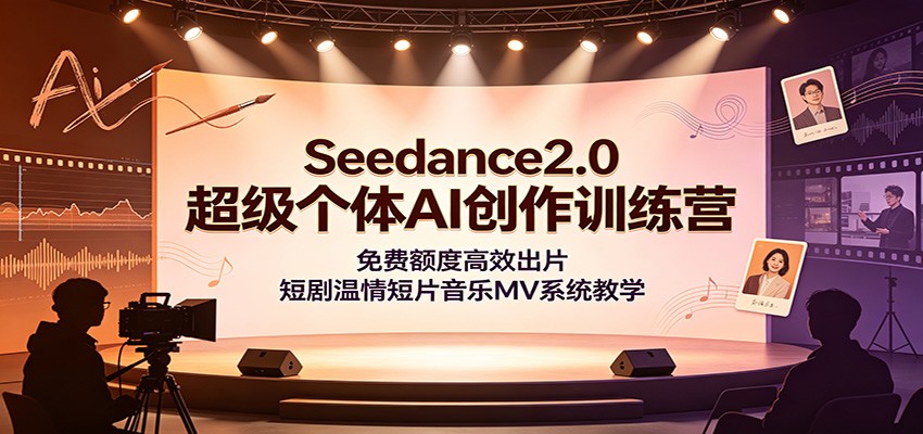Seedance2.0超级个体AI创作训练营：免费额度高效出片，短剧温情短片音乐MV系统教学-亿起创业网-副业兼职月入过万-自媒体、引流推广、网赚项目、短视频、技术教程等创业项目资源