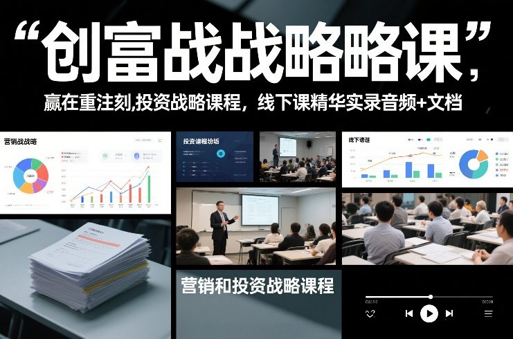 创富战略课，赢在重注时刻，营销和投资战略课程，线下课精华实录音频+文档-亿佰盟网