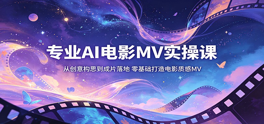 专业AI电影MV实操课：从创意构思到成片落地，零基础打造电影质感MV-亿起创业网-副业兼职月入过万-自媒体、引流推广、网赚项目、短视频、技术教程等创业项目资源