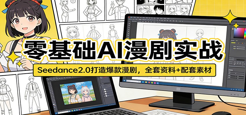零基础AI漫剧实战：Seedance2.0打造爆款漫剧，全套资料+配套素材-亿起创业网-副业兼职月入过万