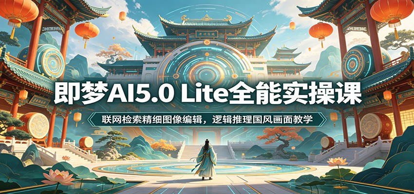 即梦AI5.0 Lite全能实操课：联网检索精细图像编辑，逻辑推理国风画面教学-亿起创业网-副业兼职月入过万-自媒体、引流推广、网赚项目、短视频、技术教程等创业项目资源