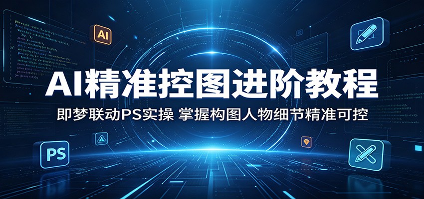 AI精准控图进阶教程：即梦联动PS实操，掌握构图人物细节精准可控-亿起创业网-副业兼职月入过万-自媒体、引流推广、网赚项目、短视频、技术教程等创业项目资源