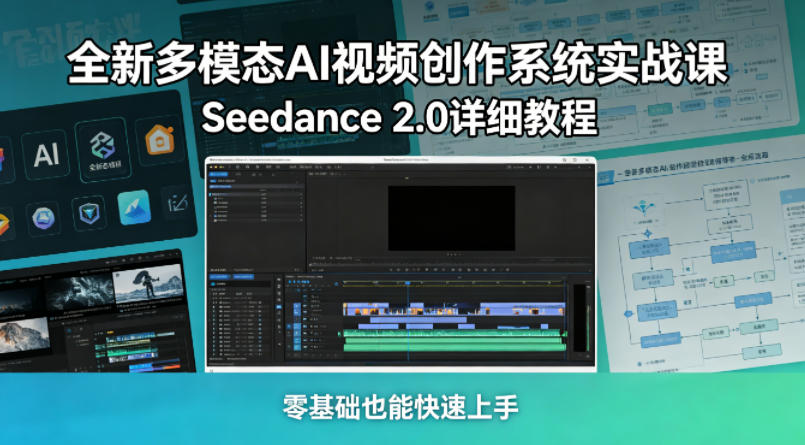 全新多模态AI视频创作系统实战课，Seedance 2.0详细教程，零基础也能快速上手-亿起创业网-副业兼职月入过万-自媒体、引流推广、网赚项目、短视频、技术教程等创业项目资源