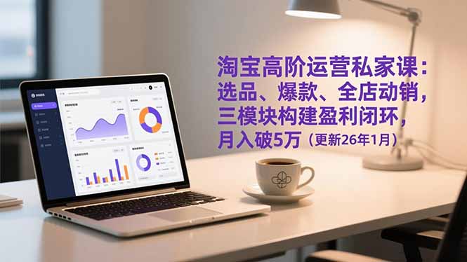 淘宝高阶运营私家课：选品、爆款、全店动销，三模块构建盈利闭环，月入破5万(更新26年1月-亿佰盟网