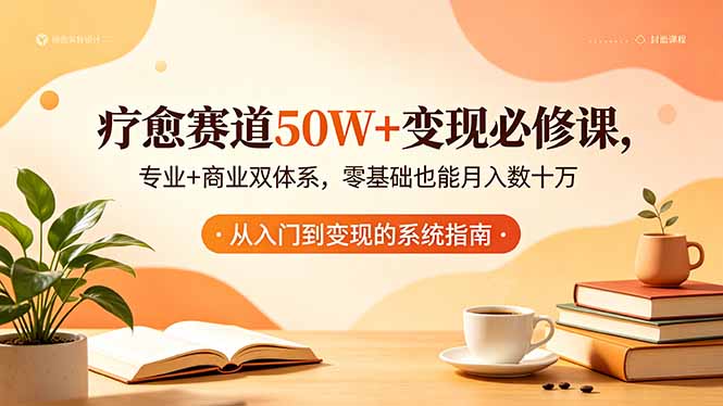 疗愈赛道50W+变现必修课，专业+商业双体系，零基础也能月入数十万-亿起创业网-副业兼职月入过万-自媒体、引流推广、网赚项目、短视频、技术教程等创业项目资源