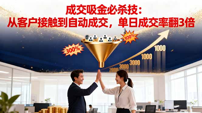 吸金成交营销必杀技：从客户接触到自动成交，单日成交率翻3倍-亿佰盟网