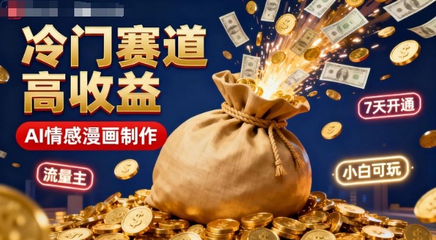 公众号冷门赛道，用AI做情感漫画，7天开通流量主，操作简单，小白可玩-亿佰盟网