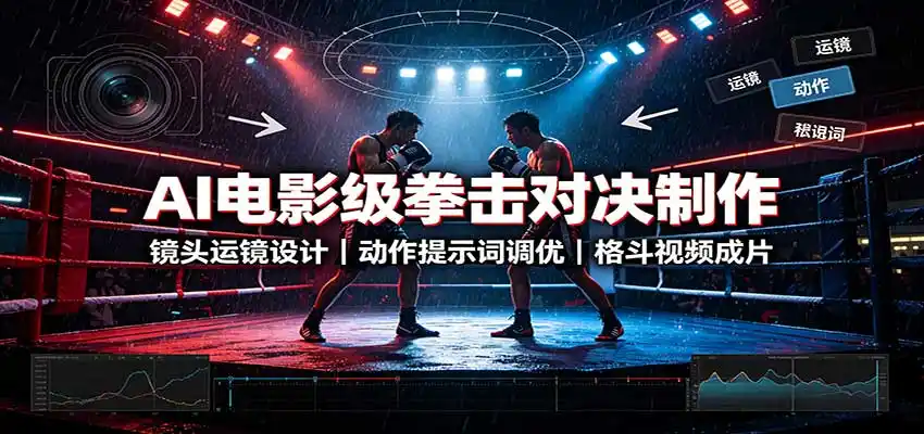 AI电影级拳击对决制作：镜头运镜设计，动作提示词调优，格斗视频成片-亿起创业网-副业兼职月入过万-自媒体、引流推广、网赚项目、短视频、技术教程等创业项目资源
