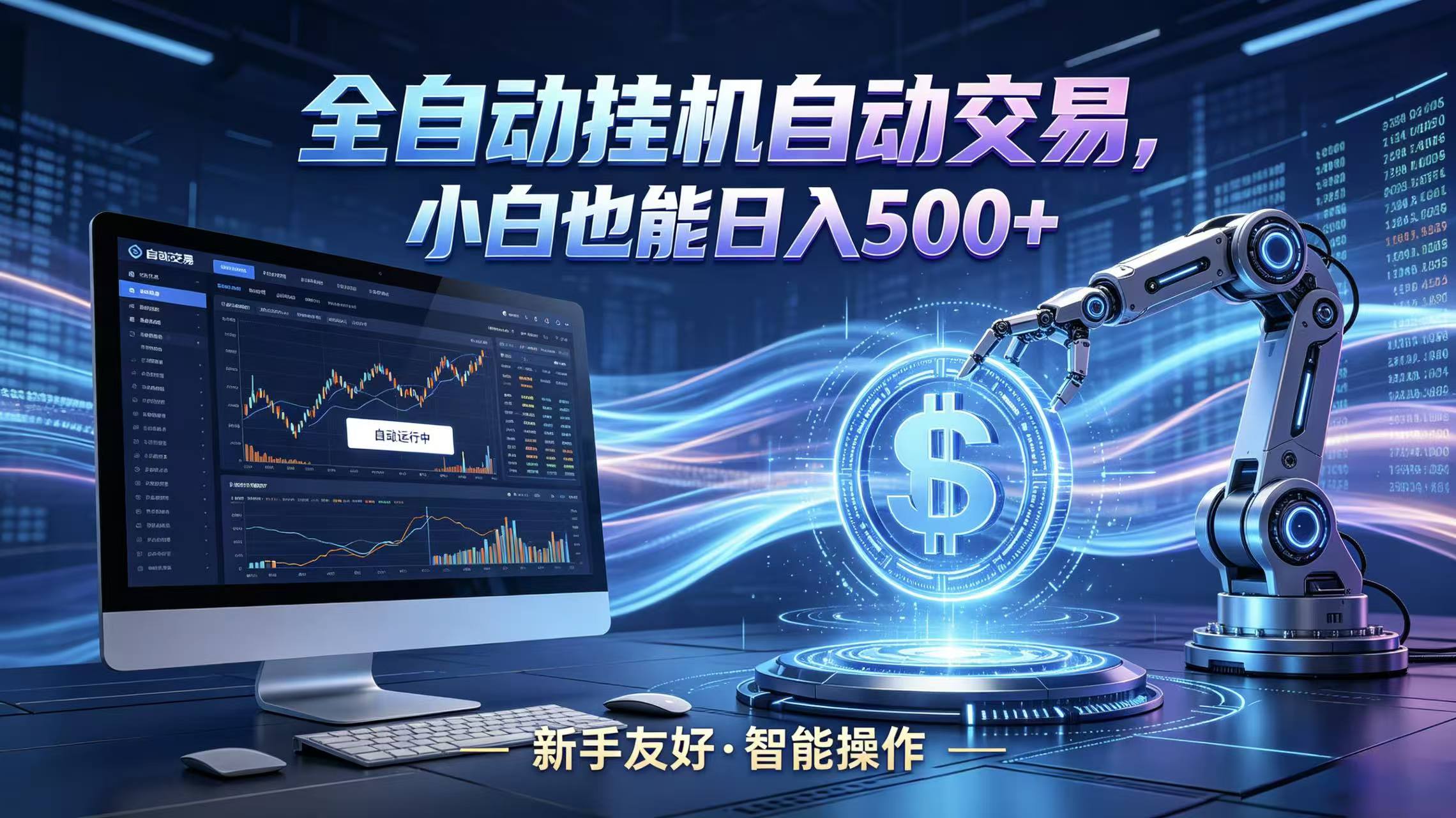 全新智能化交易助手，傻瓜式操作，小白也能快速上手，轻松实现日入500+-亿起创业网-副业兼职月入过万-自媒体、引流推广、网赚项目、短视频、技术教程等创业项目资源