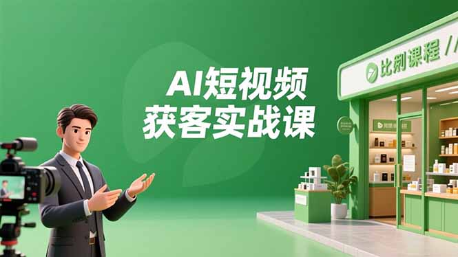 AI短视频获客实战课，数字人创作、实体行业应用、精准引流，30天获取客源月入6万+-亿佰盟网