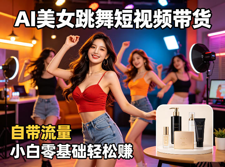 AI美女跳舞短视频带货：自带流量，小白零基础轻松賺，详细拆解-亿起创业网-副业兼职月入过万-自媒体、引流推广、网赚项目、短视频、技术教程等创业项目资源