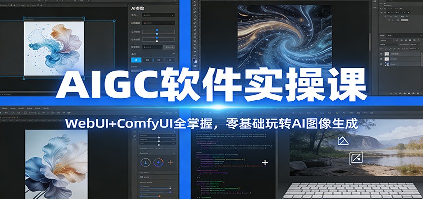 AIGC软件实操课：WebUI+ComfyUI全掌握，零基础玩转AI图像生成-亿佰盟网