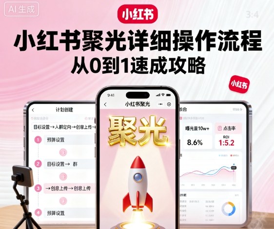 小红书聚光详细操作流程，小红书聚光从0到1速成攻略-亿佰盟网