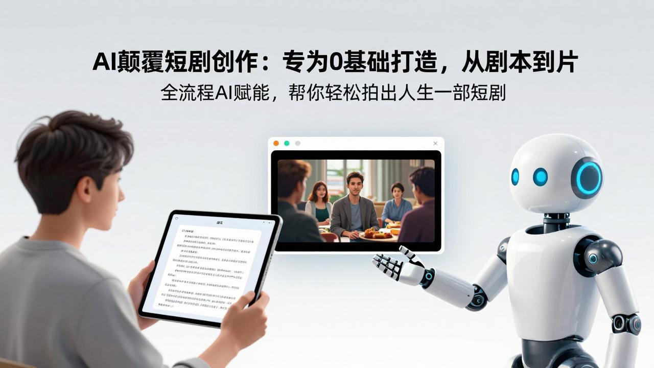AI颠覆短剧创作：专为0基础打造，从剧本到成片全流程AI赋能，帮你轻松拍出人生第一部短剧-亿佰盟网