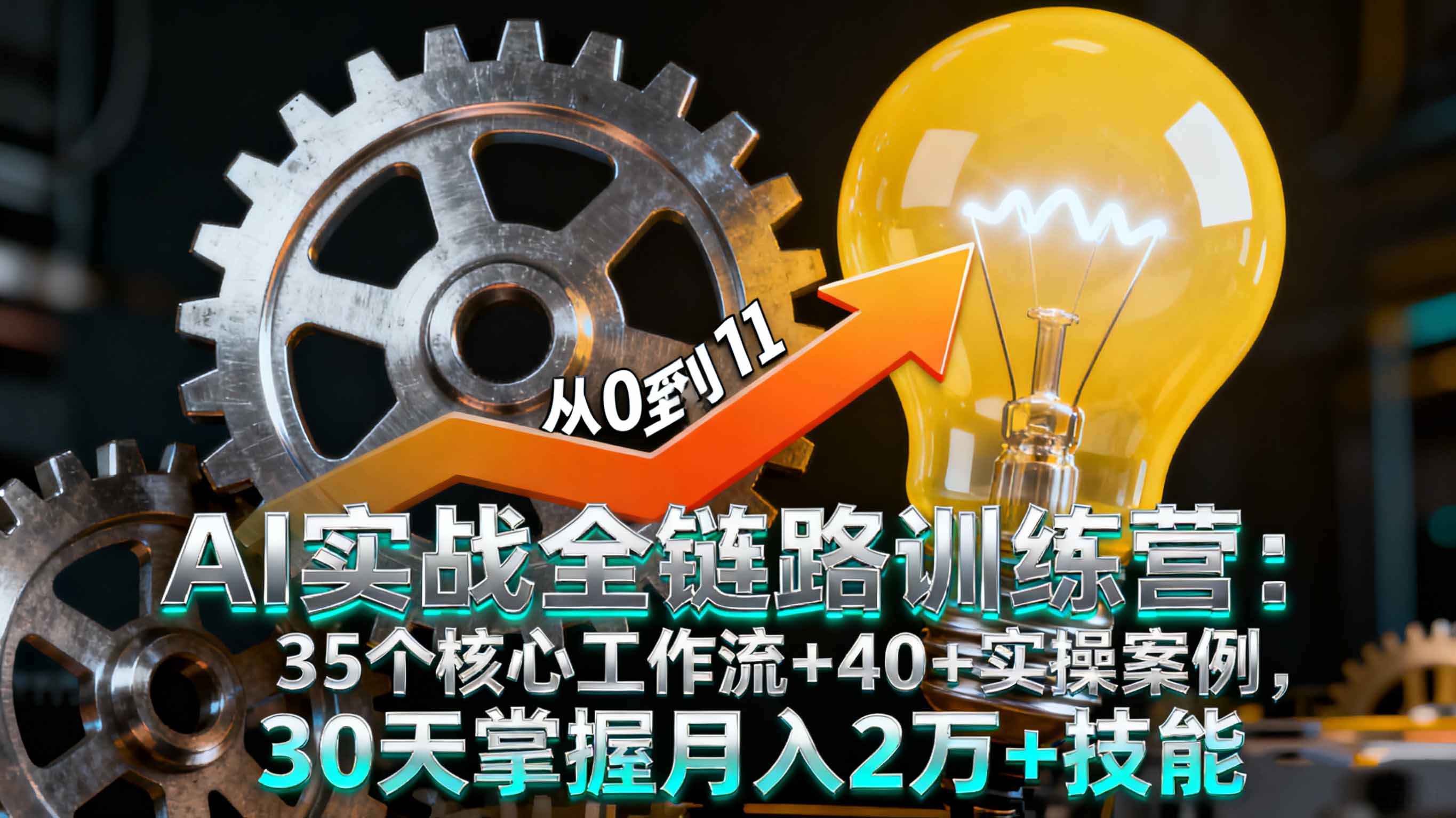 AI实战全链路训练营：35个核心工作流+40+实操案例，30天掌握月入2万+技能-亿佰盟网