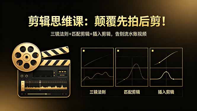 剪辑思维课：颠覆先拍后剪！三镜法则+匹配剪辑+插入剪辑，告别流水账视频-亿起创业网-副业兼职月入过万-自媒体、引流推广、网赚项目、短视频、技术教程等创业项目资源
