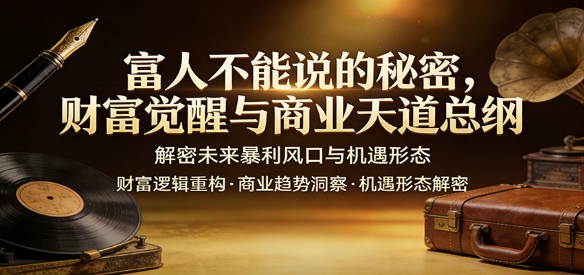 富人不能说的秘密，财富觉醒与商业天道总纲，解密未来暴利风口与机遇形态-亿佰盟网