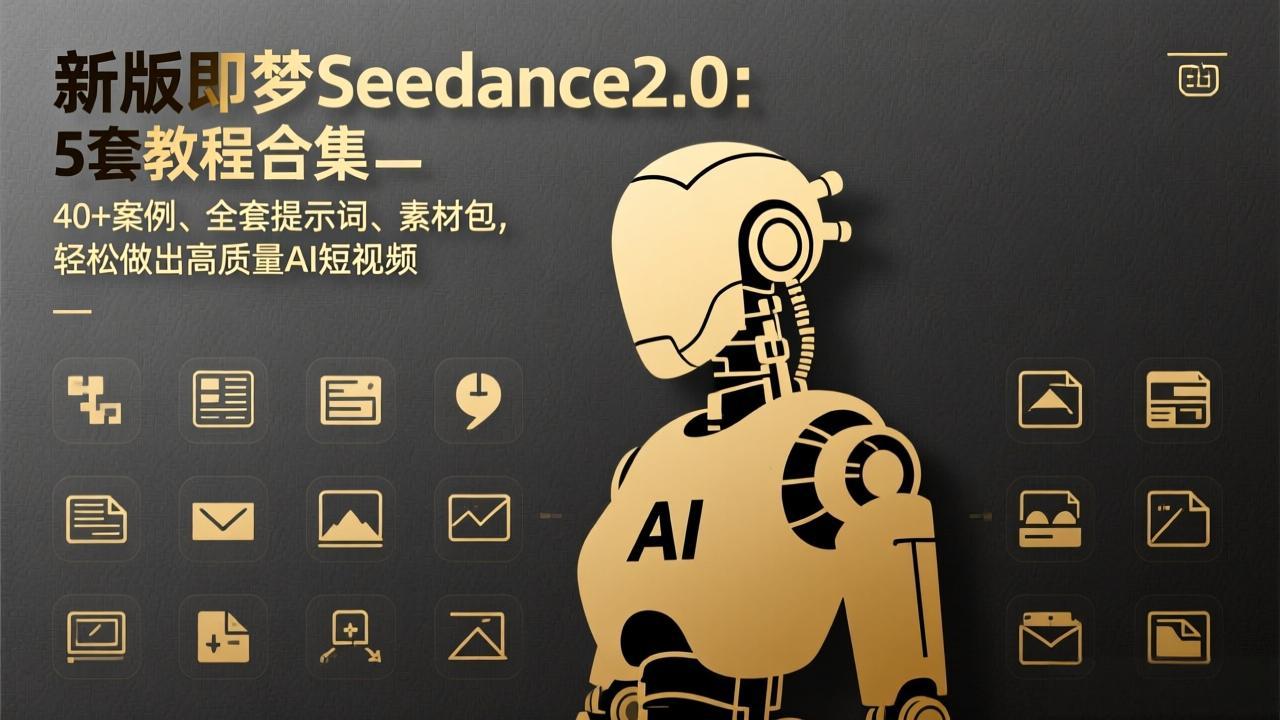 新版即梦Seedance2.0：5套教程合集，40+案例、全套提示词、素材包，轻松做出高质量AI短视频-亿佰盟网