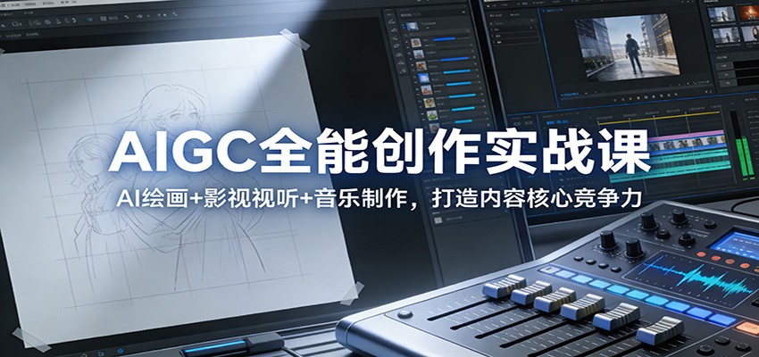 AIGC全能创作实战课：AI绘画+影视视听+音乐制作，打造内容核心竞争力-亿佰盟网