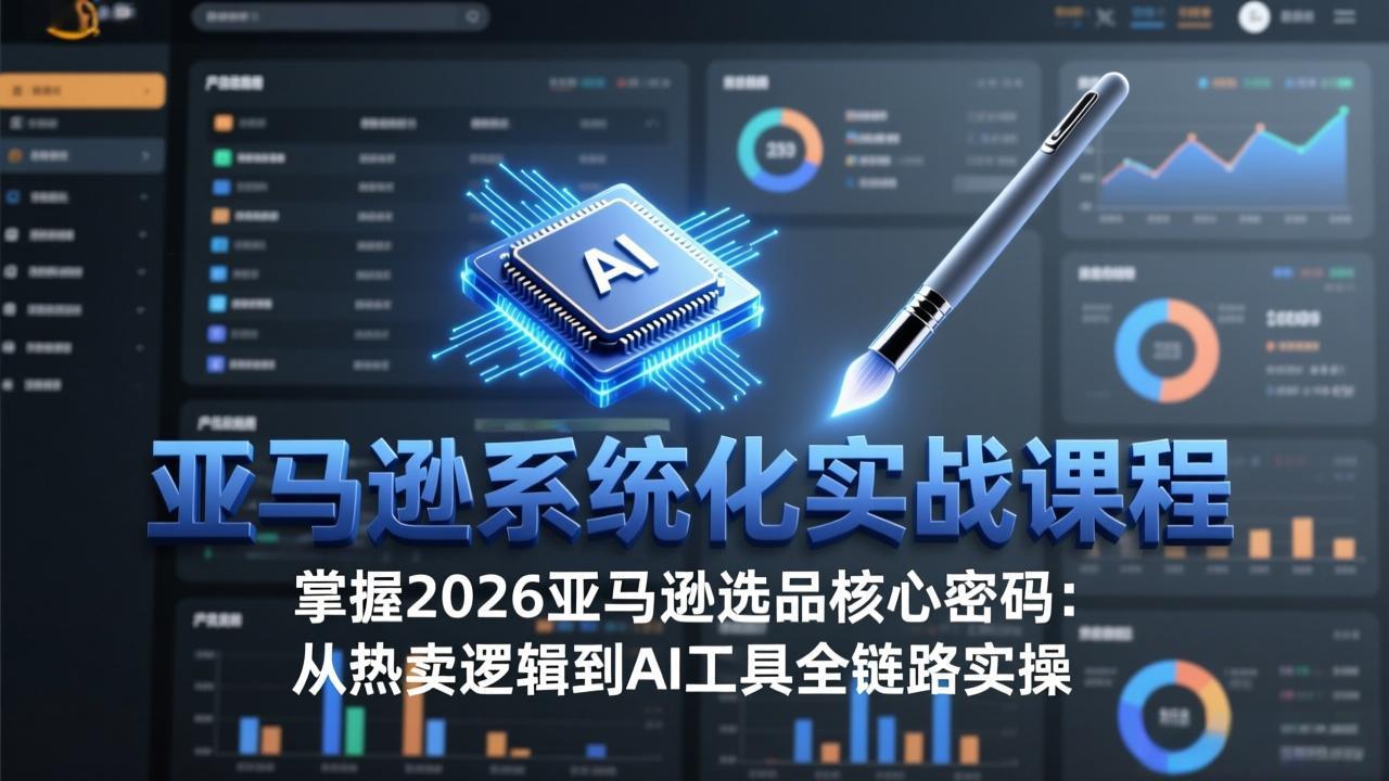 亚马逊系统化实战课-更新3月：2026最新选品方法论，从热卖原因分析到AI作图，提升选品成功率-亿佰盟网