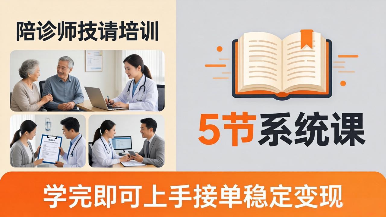 想做陪诊师不知从何下手？5节系统课教你掌握核心技能，学完即可上手接单稳定变现-亿起创业网-副业兼职月入过万-自媒体、引流推广、网赚项目、短视频、技术教程等创业项目资源