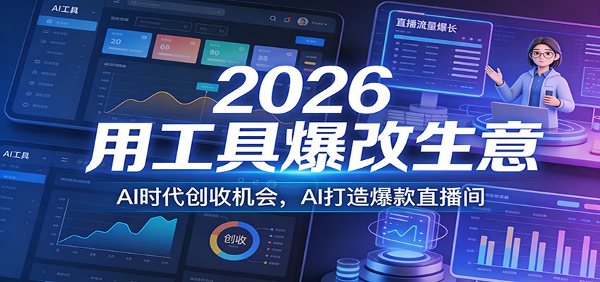 2026用工具爆改生意，AI时代创收机会，AI打造爆款直播间-亿佰盟网