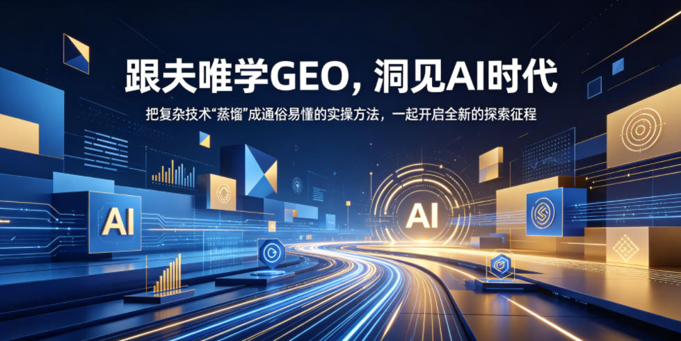 跟夫唯学GEO，洞见AI时代，把复杂技术“蒸馏”成通俗易懂的实操方法，一起开启全新的探索征程-亿起创业网-副业兼职月入过万-自媒体、引流推广、网赚项目、短视频、技术教程等创业项目资源