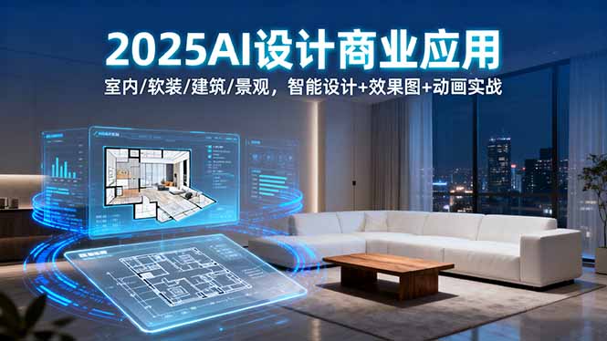 2025AI设计商业应用：室内/软装/建筑/景观，智能设计+效果图+动画实战-亿佰盟网